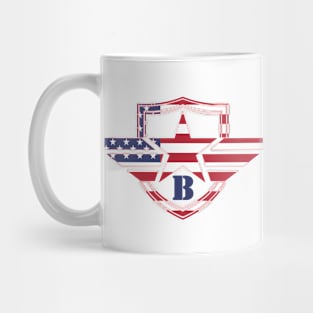 Letter B American Flag Monogram Initial Mug